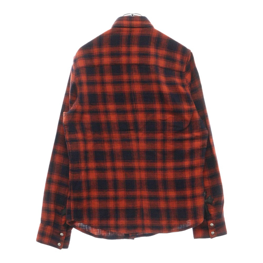 CHROME HEARTS(クロムハーツ) LOOSEENDS LS CHECK ルーズエンド 長袖チェックシャツ クロスボタンシャツ レッド JVPタグ