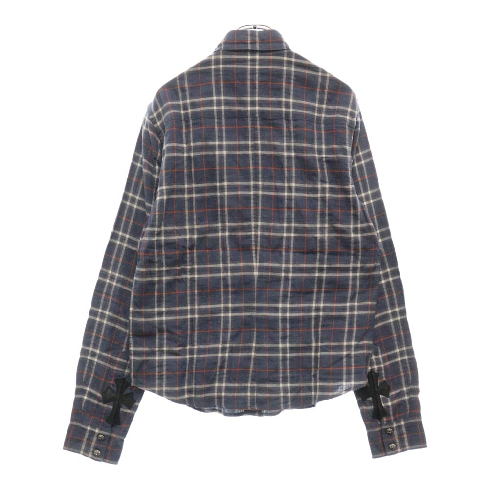 CHROME HEARTS(クロムハーツ) LOOSEENDS LS CHECK ルーズエンド 長袖チェックシャツ クロスボタンシャツ ブルー