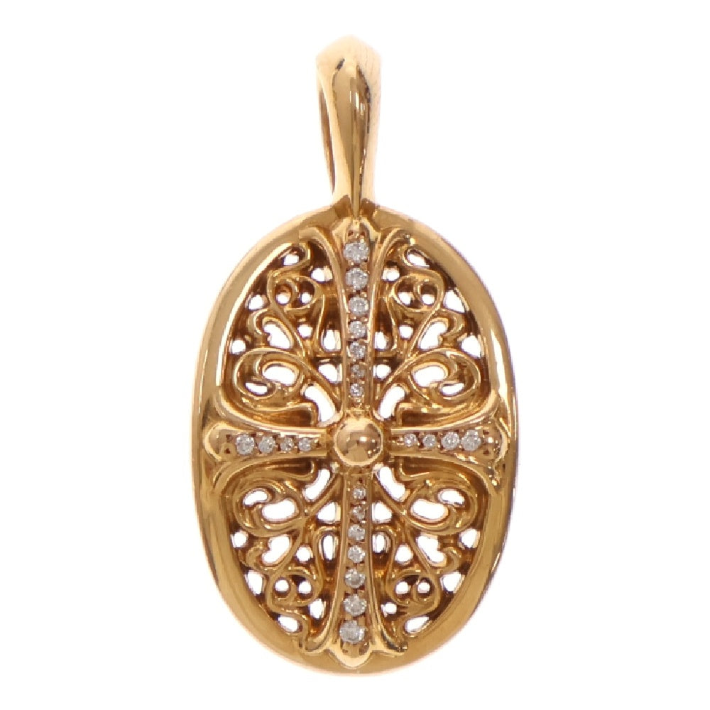 CHROME HEARTS(クロムハーツ) 22K CLSC OVAL P DMND クラシックオーバル PAVEダイヤ ゴールドネックレストップ