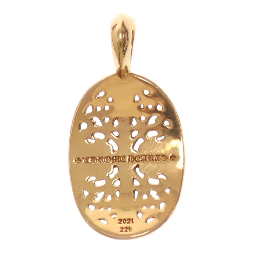 CHROME HEARTS(クロムハーツ) 22K CLSC OVAL P DMND クラシックオーバル PAVEダイヤ ゴールドネックレストップ