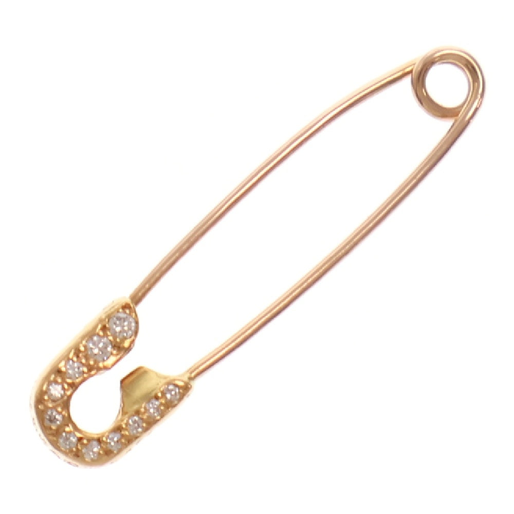 CHROME HEARTS(クロムハーツ) 22K SMALL SAFETY PIN S P DMND 22Kスモールセーフティピン PAVEダイヤ ゴールドネックレストップ