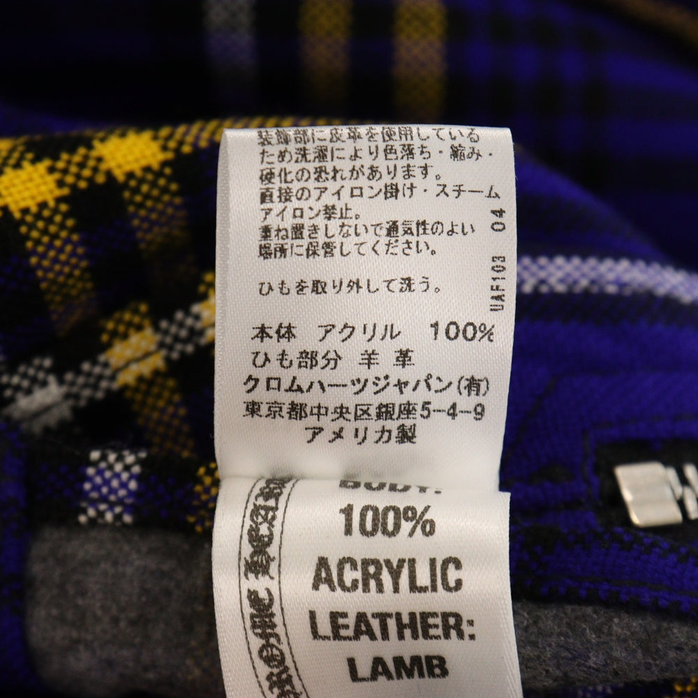 CHROME HEARTS(クロムハーツ) EZ RIDER イージーライダー ダガーハーフジップチェック柄プルオーバー長袖シャツ ブルー