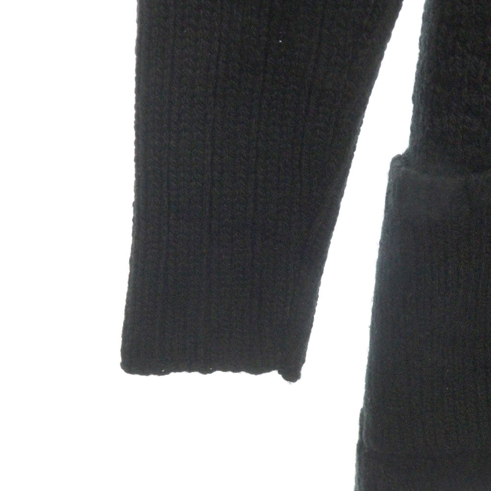 CHROME HEARTS(クロムハーツ) Cashmere Cross スエードクロスパッチ クロスボール ボタン カシミヤカーディガン ブラック/シルバー