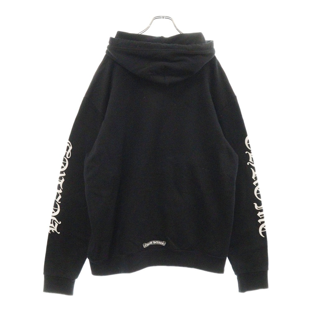 CHROME HEARTS(クロムハーツ) SWTSHRT PLVR 袖英字プリントプルオーバーパーカー ブラック