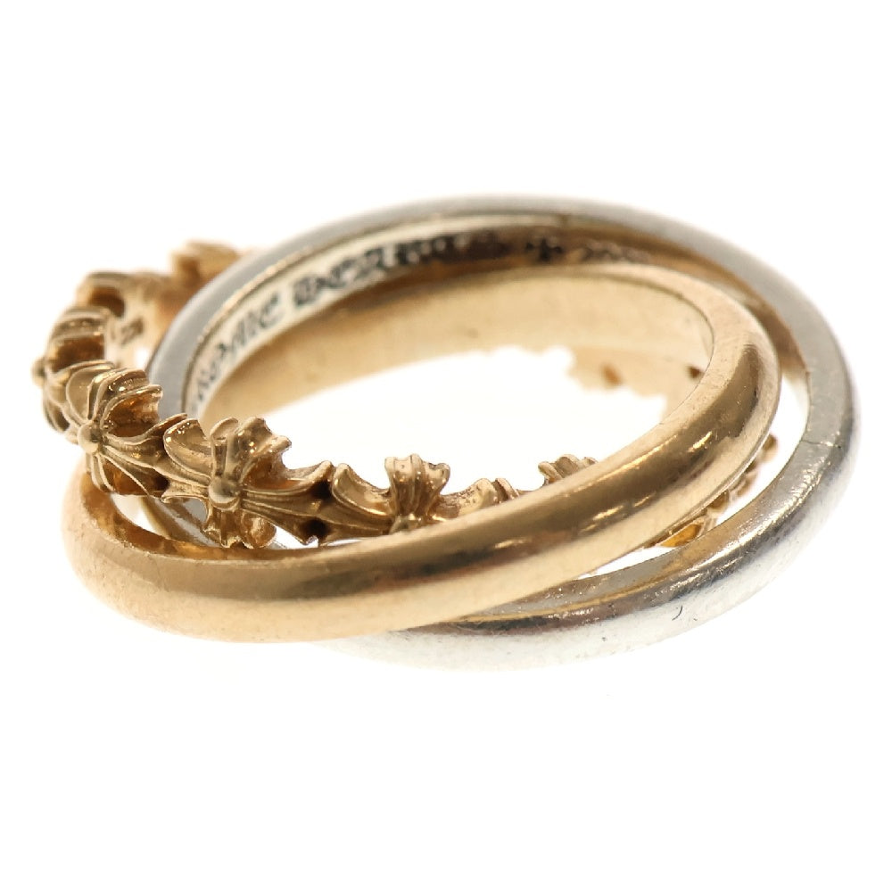 CHROME HEARTS(クロムハーツ) 22K TINY E CH PLUS BAND TRPL ゴールド シルバー コンビ3連リング 9.5号