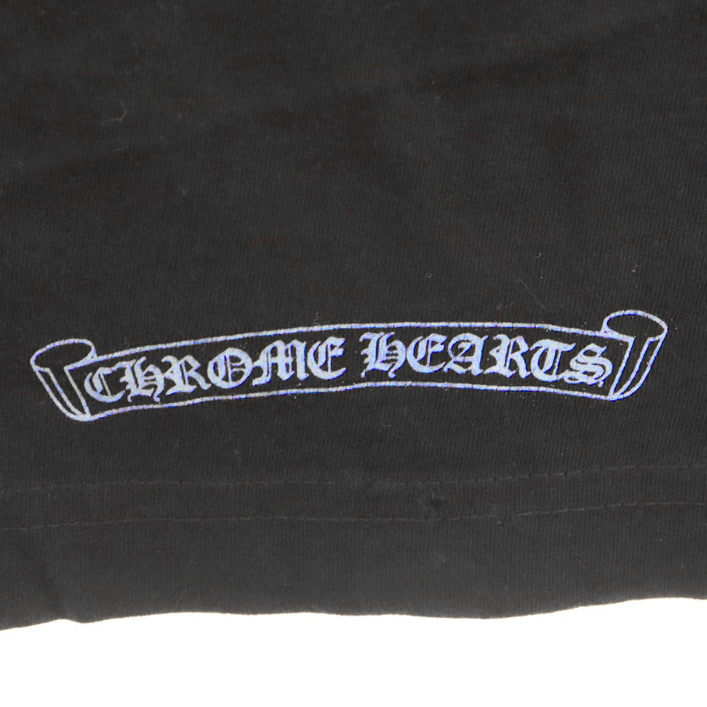 CHROME HEARTS(クロムハーツ) Neck Logo L/S Tee ネック ロゴ プリント長袖Tシャツ ロングスリーブカットソー ブラック/ブルー