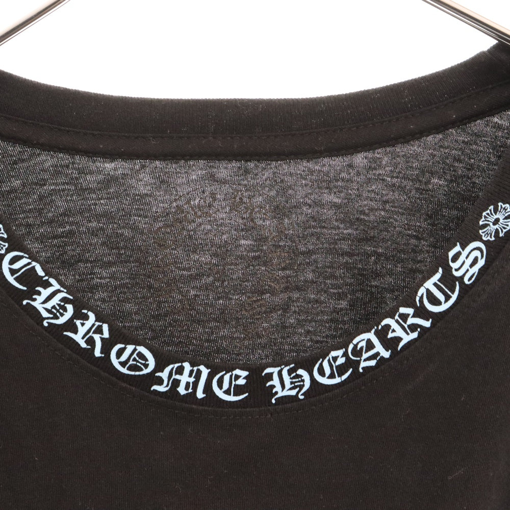 CHROME HEARTS(クロムハーツ) Neck Logo L/S Tee ネック ロゴ プリント長袖Tシャツ ロングスリーブカットソー ブラック/ブルー