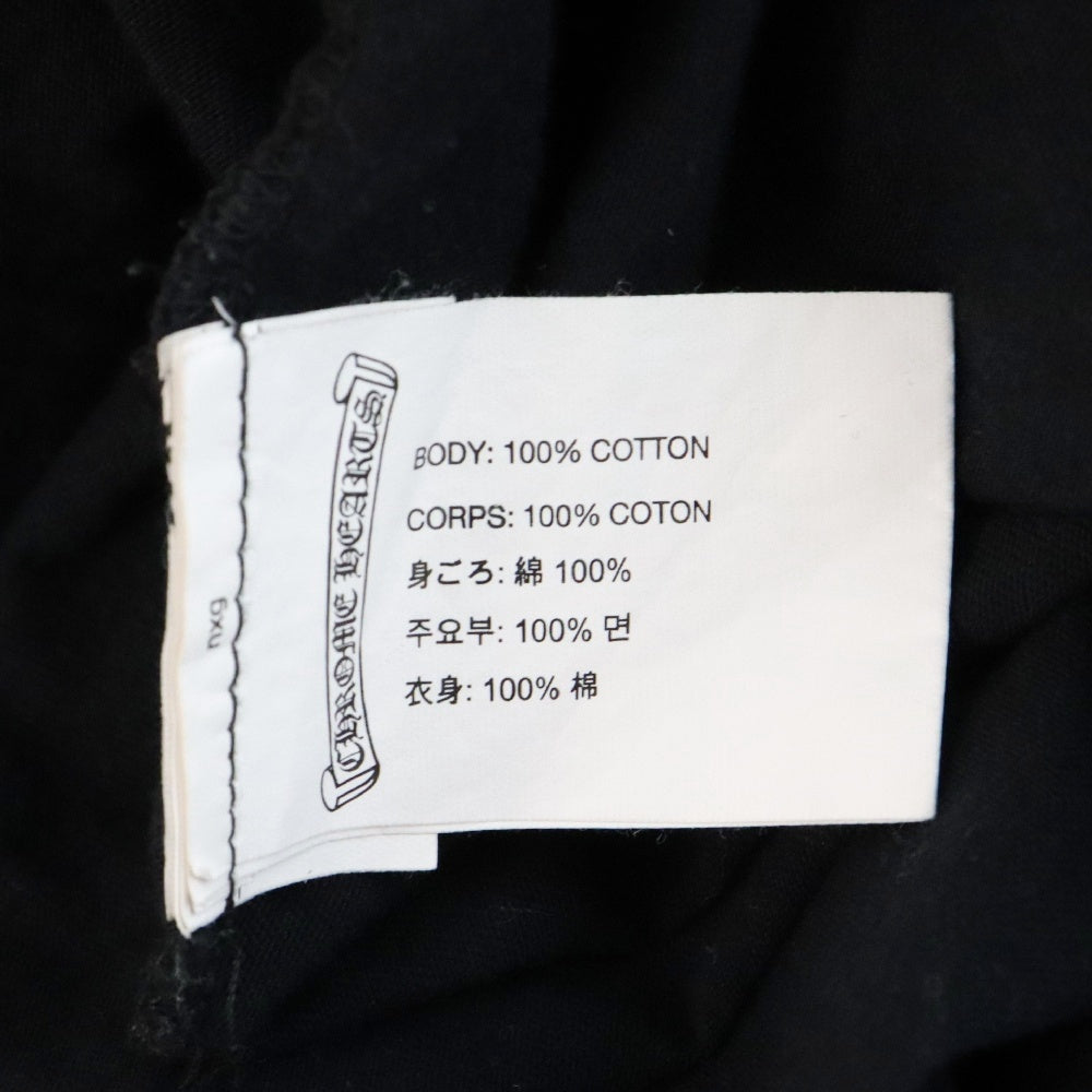 CHROME HEARTS(クロムハーツ) Neck Logo L/S Tee ネック ロゴ プリント長袖Tシャツ ロングスリーブカットソー ブラック/ブルー