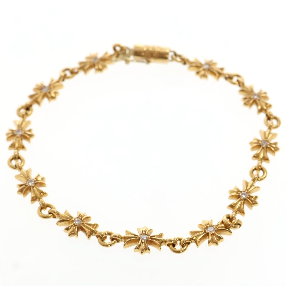 CHROME HEARTS(クロムハーツ) 22K TNY E CH PLS P/DIA タイニーE CHプラス ブレスレット PAVEダイヤ ゴールド BCA026
