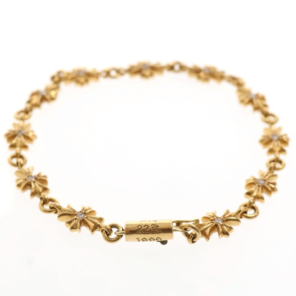 CHROME HEARTS(クロムハーツ) 22K TNY E CH PLS P/DIA タイニーE CHプラス ブレスレット PAVEダイヤ ゴールド BCA026