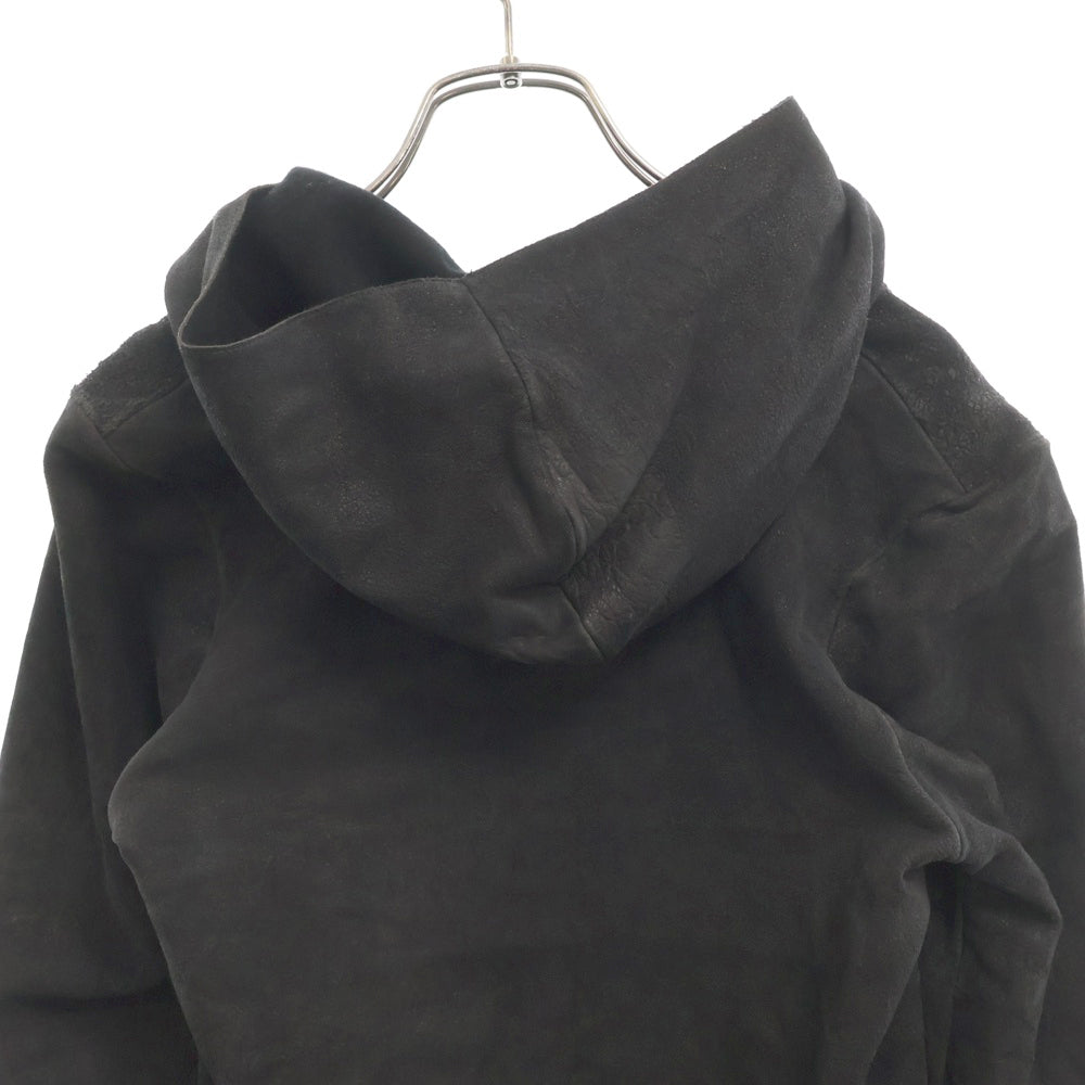 CHROME HEARTS(クロムハーツ) 裏地カシミヤクロスボールボタンレザー変形パーカー ジャケット レディース