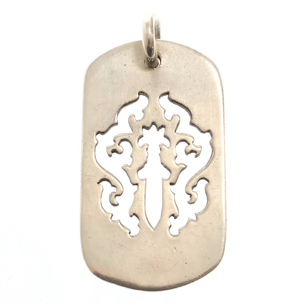 CHROME HEARTS(クロムハーツ) D TAG LRG DAGGER ヴァインダガーカットアウトドッグタグ ラージ ペンダントトップ シルバー BCA240