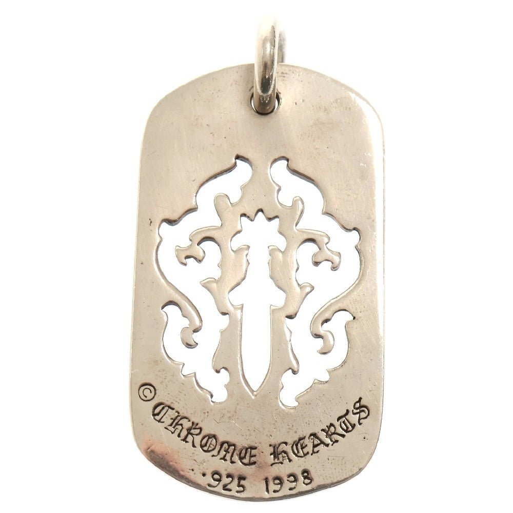 CHROME HEARTS(クロムハーツ) D TAG LRG DAGGER ヴァインダガーカットアウトドッグタグ ラージ ペンダントトップ シルバー BCA240