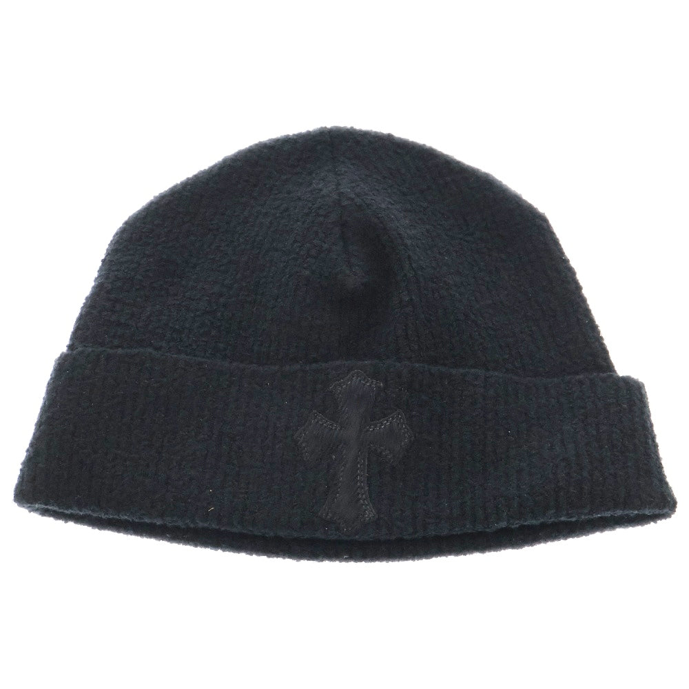 CHROME HEARTS(クロムハーツ) BADDA BING ハラコクロスパッチ付きビーニー ニットキャップ 帽子