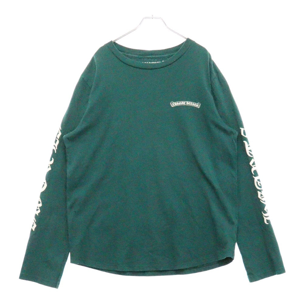 CHROME HEARTS(クロムハーツ) CH CRS ARM LOGO TEE ホースシュー ロゴプリント 長袖Tシャツ カットソー グリーン