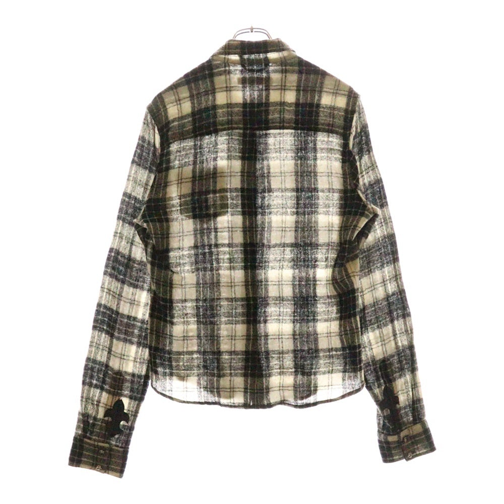CHROME HEARTS(クロムハーツ) BSフレアボタン 袖フレアパッチウール長袖チャックシャツ