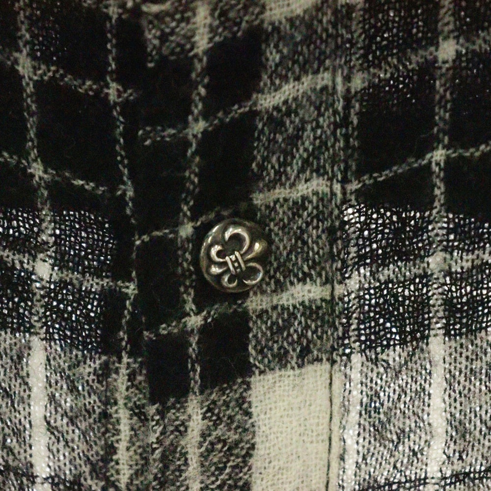 CHROME HEARTS(クロムハーツ) BSフレアボタン 袖フレアパッチウール長袖チャックシャツ