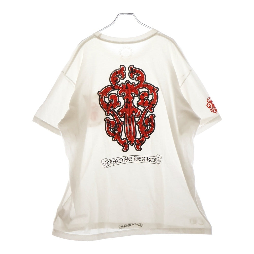 CHROME HEARTS(クロムハーツ) CH T-SHRT 1 バックヴァインダガー 半袖Tシャツ カットソー ホワイト/レッド