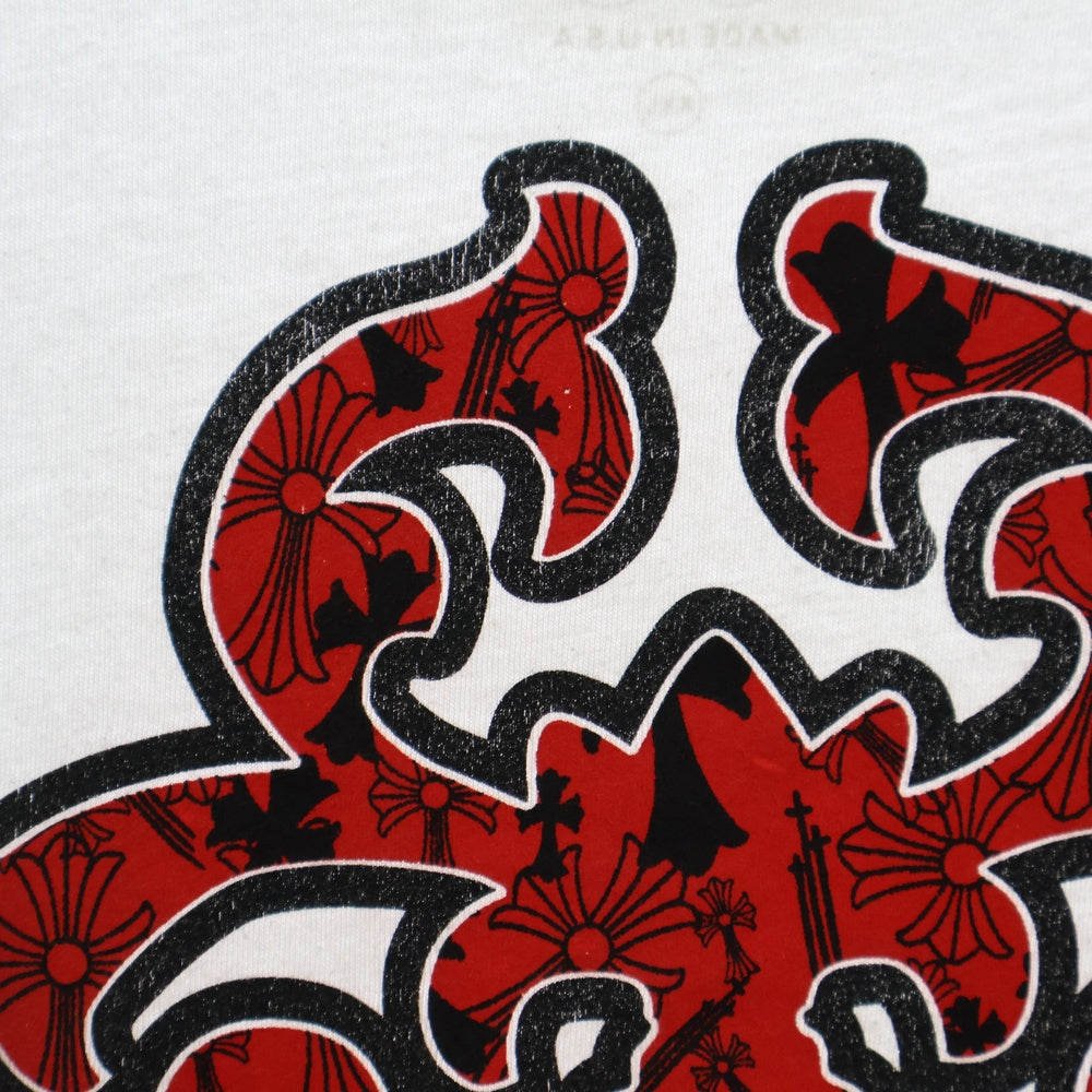 CHROME HEARTS(クロムハーツ) CH T-SHRT 1 バックヴァインダガー 半袖Tシャツ カットソー ホワイト/レッド