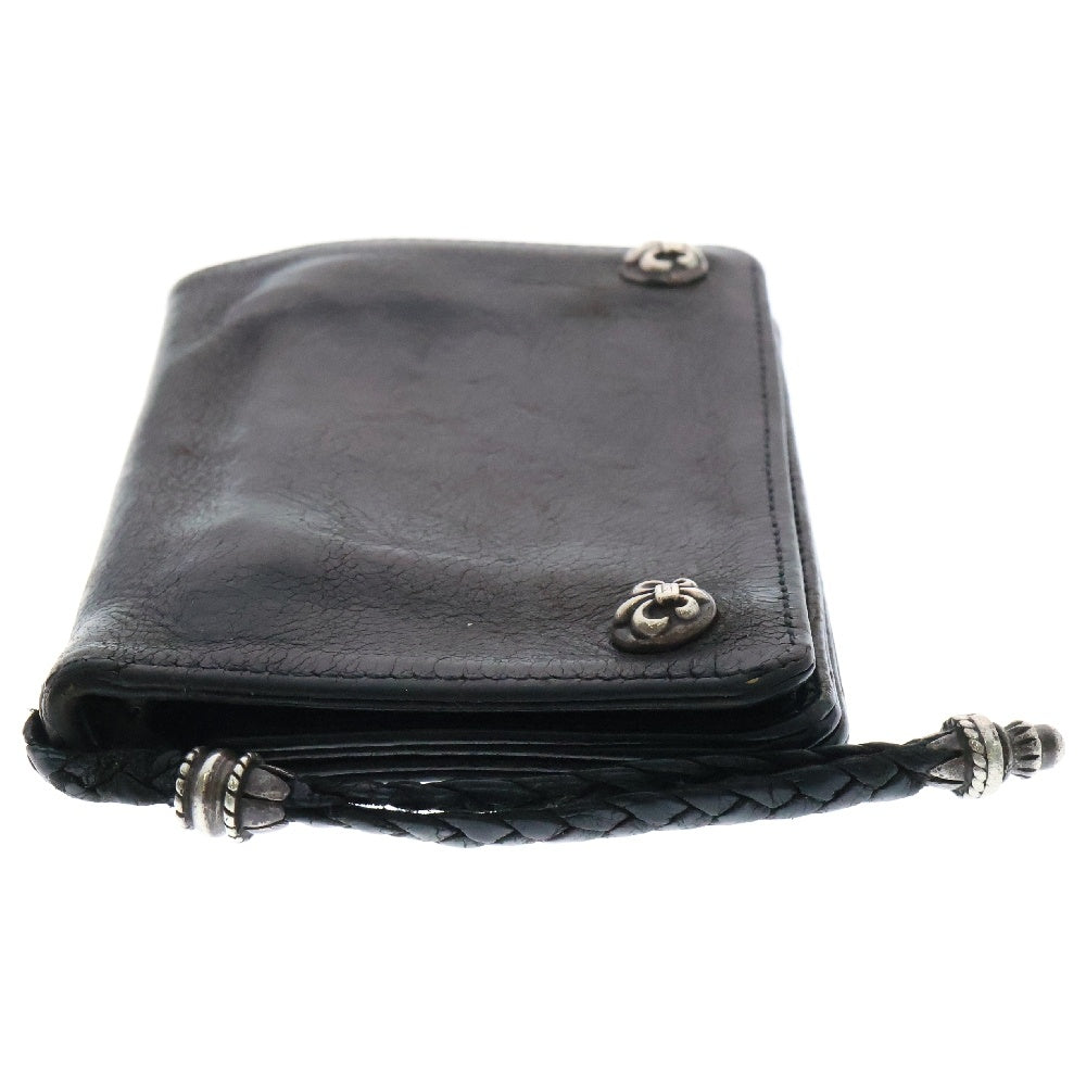CHROME HEARTS(クロムハーツ) 2ZIP STRAP 2ジップストラップ ストラップ付BSフレアボタンレザーウォレット財布