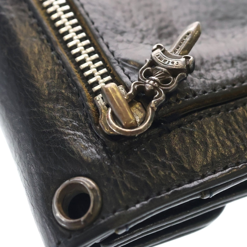 CHROME HEARTS(クロムハーツ) WAVE ウェーブ レザーウォレット 財布 ブラック BCA374