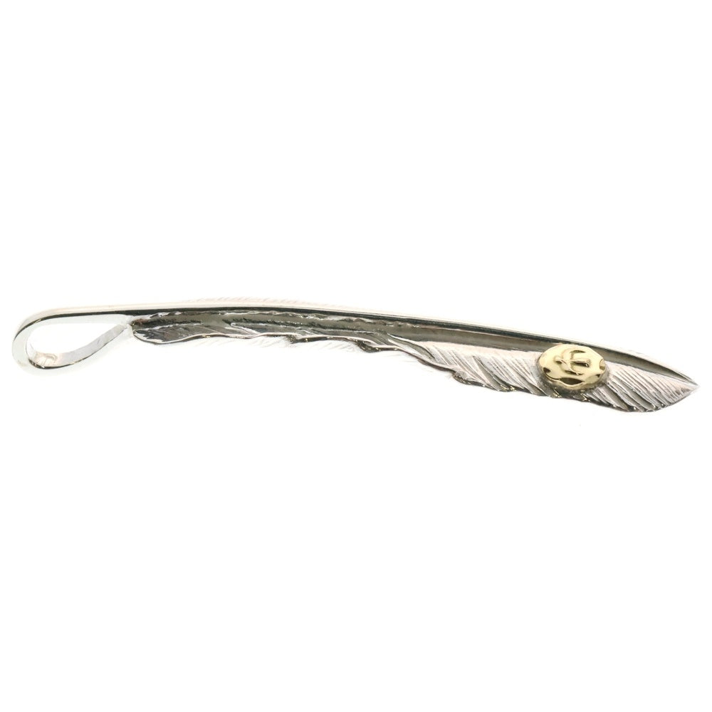 goro's(ゴローズ) 【新品】【現行】メタル付き特大フェザー 右向き ペンダントトップ シルバー/ゴールド