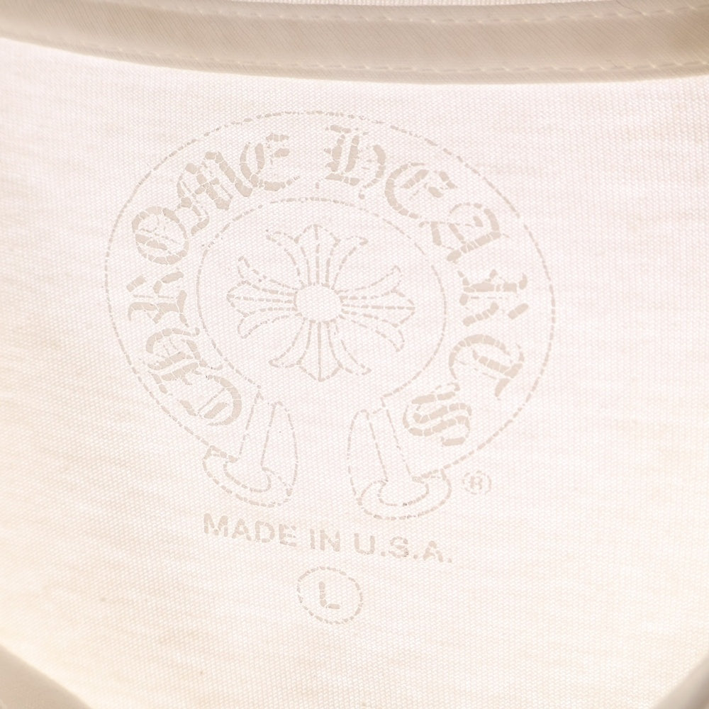 CHROME HEARTS(クロムハーツ) NECK LOGO TEE ネックロゴプリント クルーネック 半袖Tシャツ カットソー ホワイト