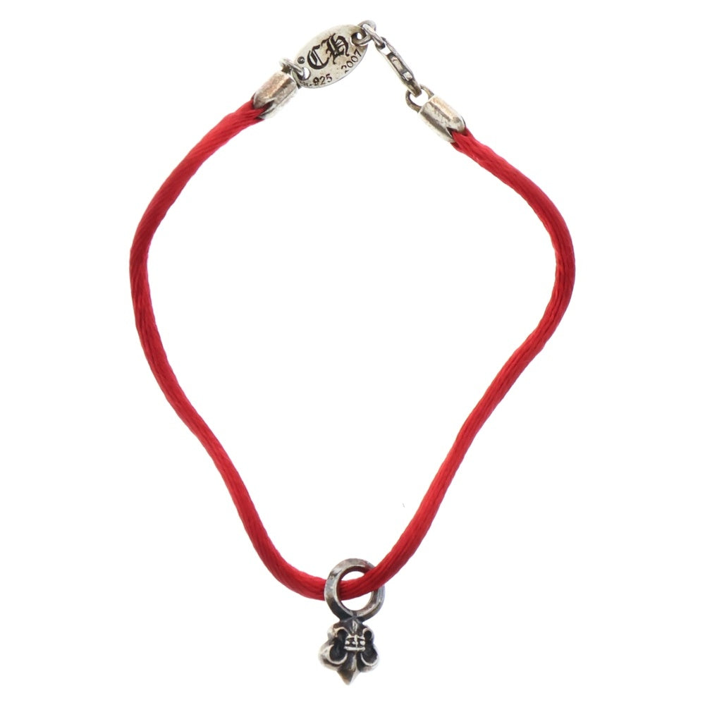 CHROME HEARTS(クロムハーツ) KZ/ケーゼット BSフレアスタック シルクブレスレット レッド/シルバー