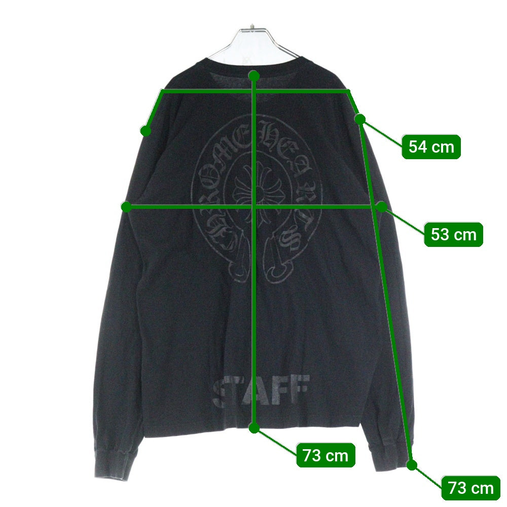 CHROME HEARTS(クロムハーツ) CH L/S 1 STAFF限定ホースシュープリント長袖カットソー ブラック