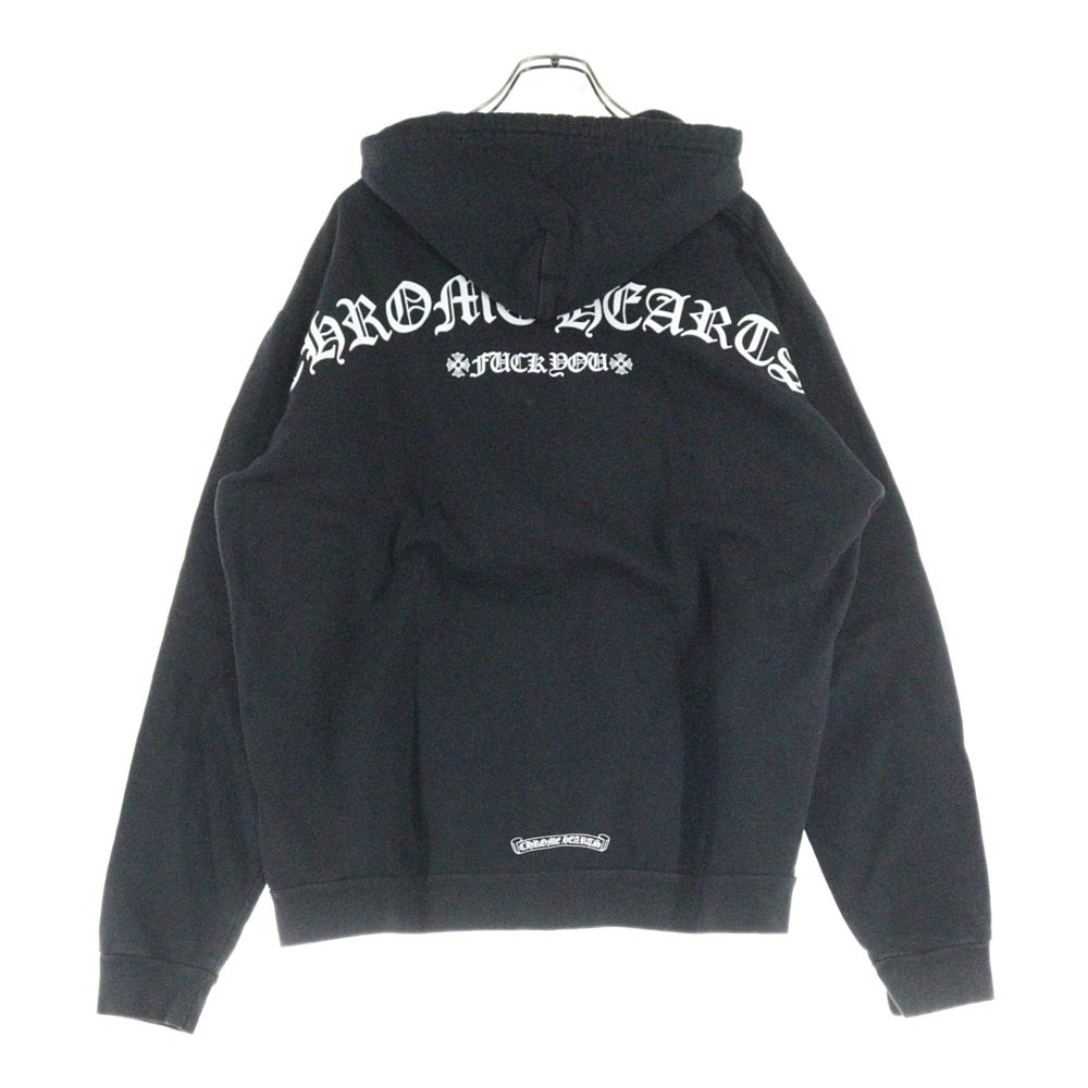CHROME HEARTS(クロムハーツ) Arch Logo Fuck You Hoodie アーチロゴファックユーフーディ プルオーバーパーカー CHプラスロゴ ブラック