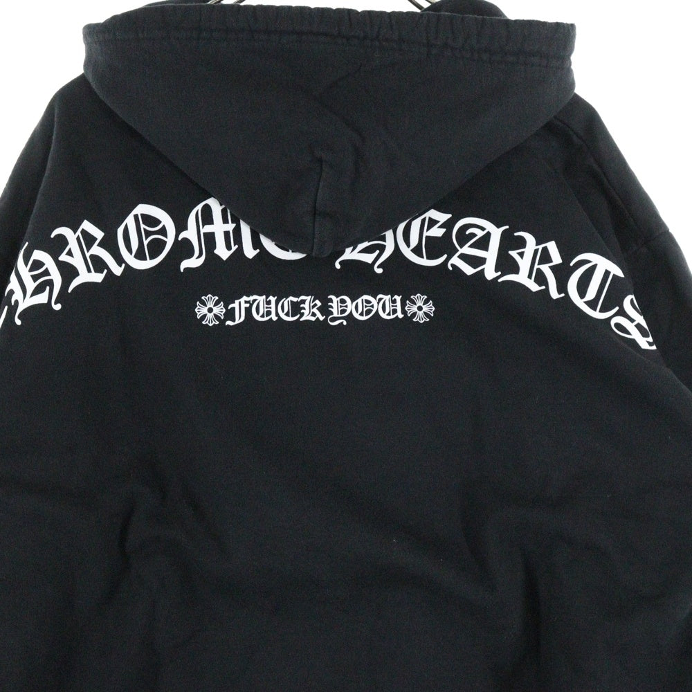 CHROME HEARTS(クロムハーツ) Arch Logo Fuck You Hoodie アーチロゴファックユーフーディ プルオーバーパーカー CHプラスロゴ ブラック