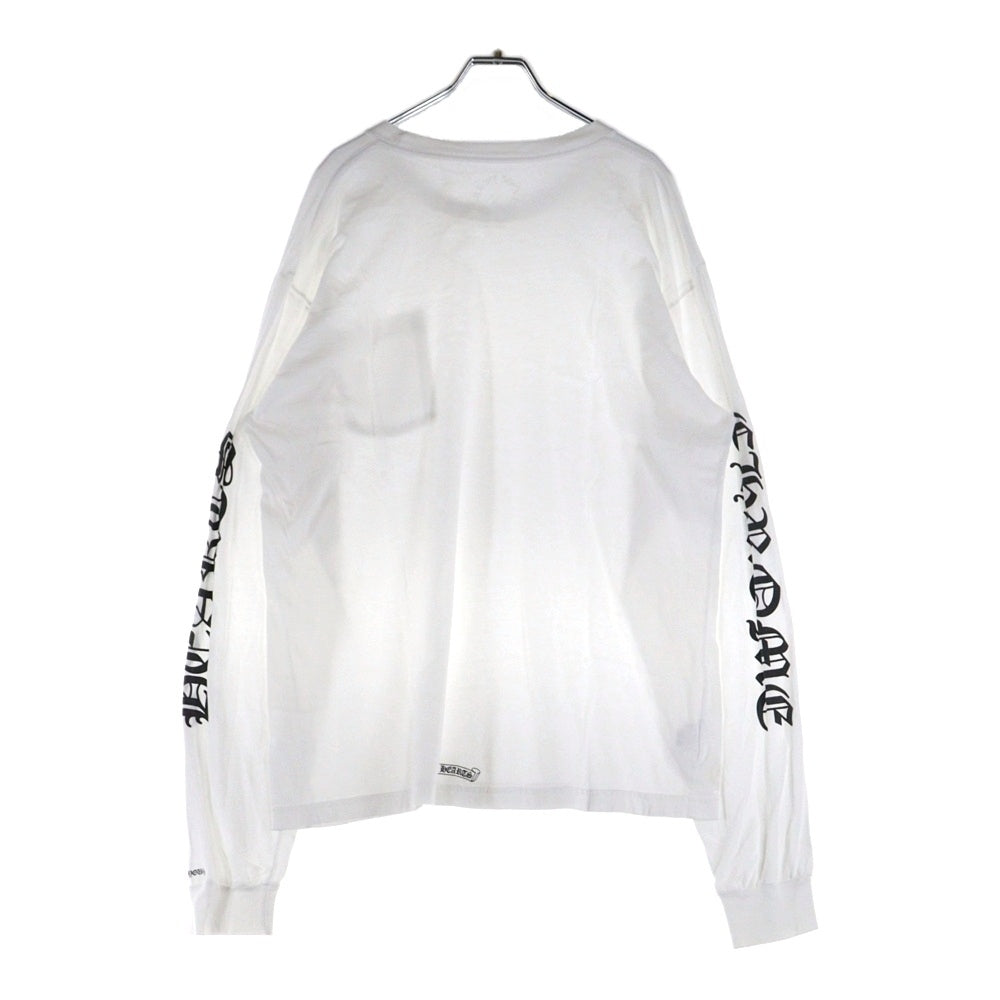 CHROME HEARTS(クロムハーツ) Neck Logo ネックロゴ アームプリント ロングスリーブ L/S 長袖 ポケットTシャツ カットソー ホワイト