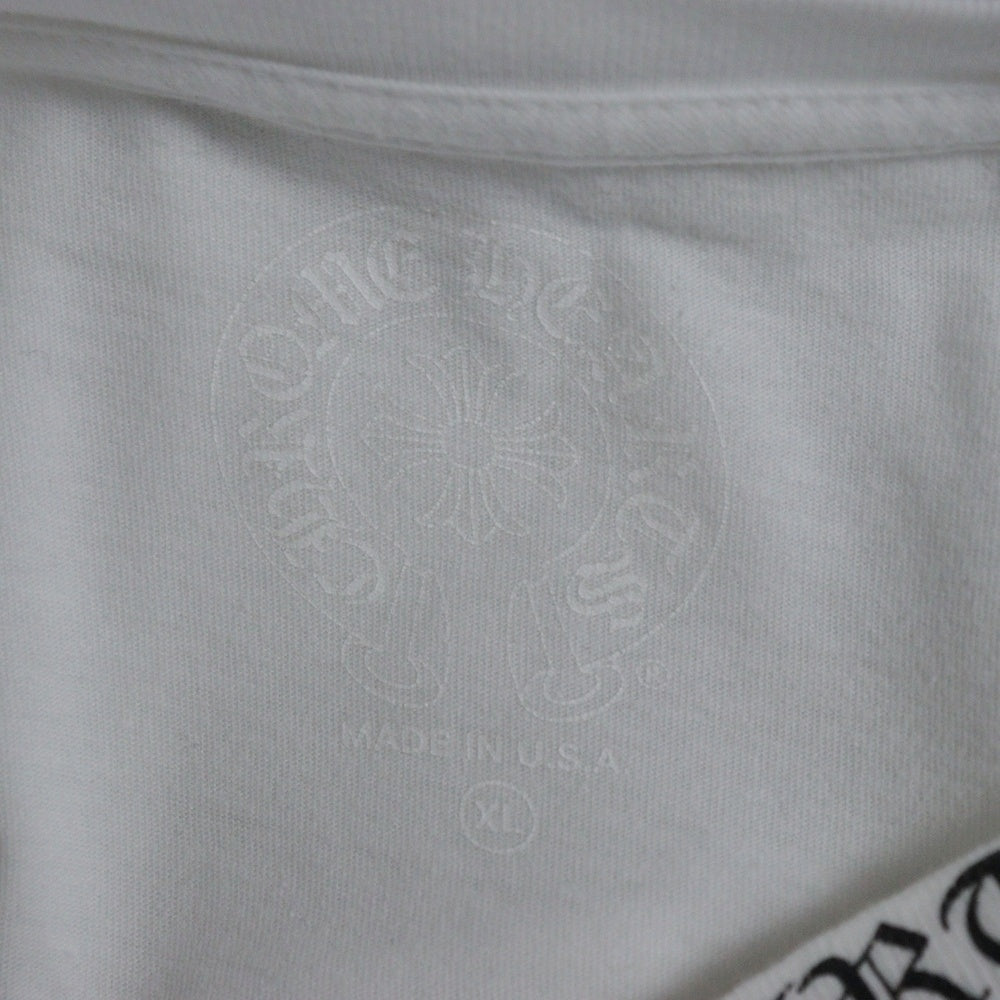 CHROME HEARTS(クロムハーツ) Neck Logo ネックロゴ アームプリント ロングスリーブ L/S 長袖 ポケットTシャツ カットソー ホワイト