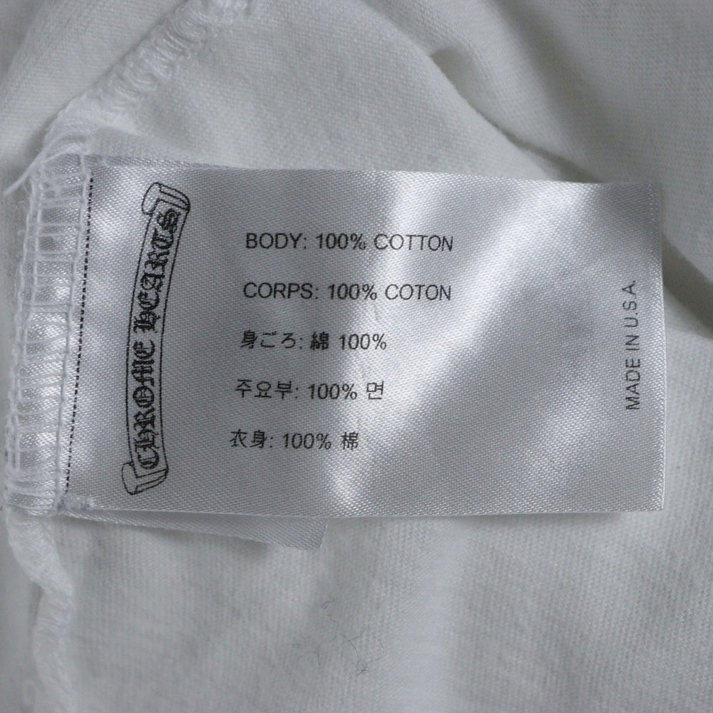 CHROME HEARTS(クロムハーツ) Neck Logo ネックロゴ アームプリント ロングスリーブ L/S 長袖 ポケットTシャツ カットソー ホワイト