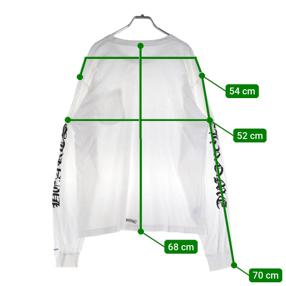CHROME HEARTS(クロムハーツ) Neck Logo ネックロゴ アームプリント ロングスリーブ L/S 長袖 ポケットTシャツ カットソー ホワイト