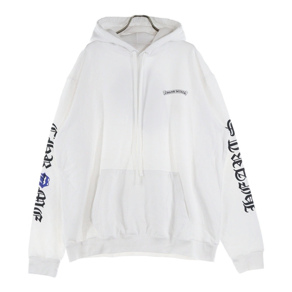 CHROME HEARTS(クロムハーツ) ×The Rolling Stones Lip And Tongue Hoodie ×ローリングストーンズ リップアンドタンフーディ プルオーバーパーカー フーディー ホワイト/ブルー