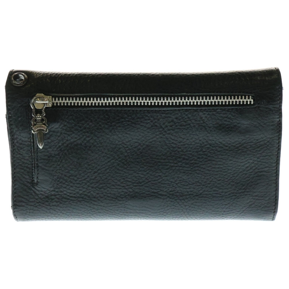 CHROME HEARTS(クロムハーツ) WAVE ウェーブ レザーウォレット 財布 ブラック BCA375
