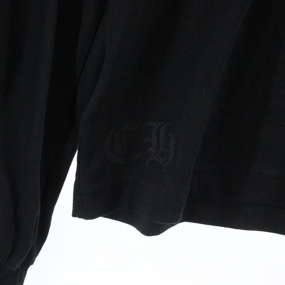 CHROME HEARTS(クロムハーツ) Neck Logo Crewneck Sweatshirt ネックロゴ クルーネックスウェットシャツ トレーナー 袖ロゴプリント ブラック