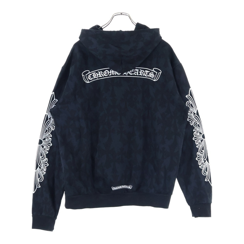 CHROME HEARTS(クロムハーツ) SWTSHRT PLV セメタリークロス総柄プリントプルオーバーパーカー ブラック
