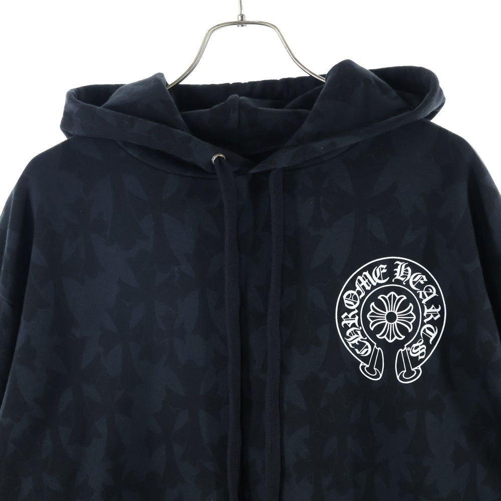 CHROME HEARTS(クロムハーツ) SWTSHRT PLV セメタリークロス総柄プリントプルオーバーパーカー ブラック