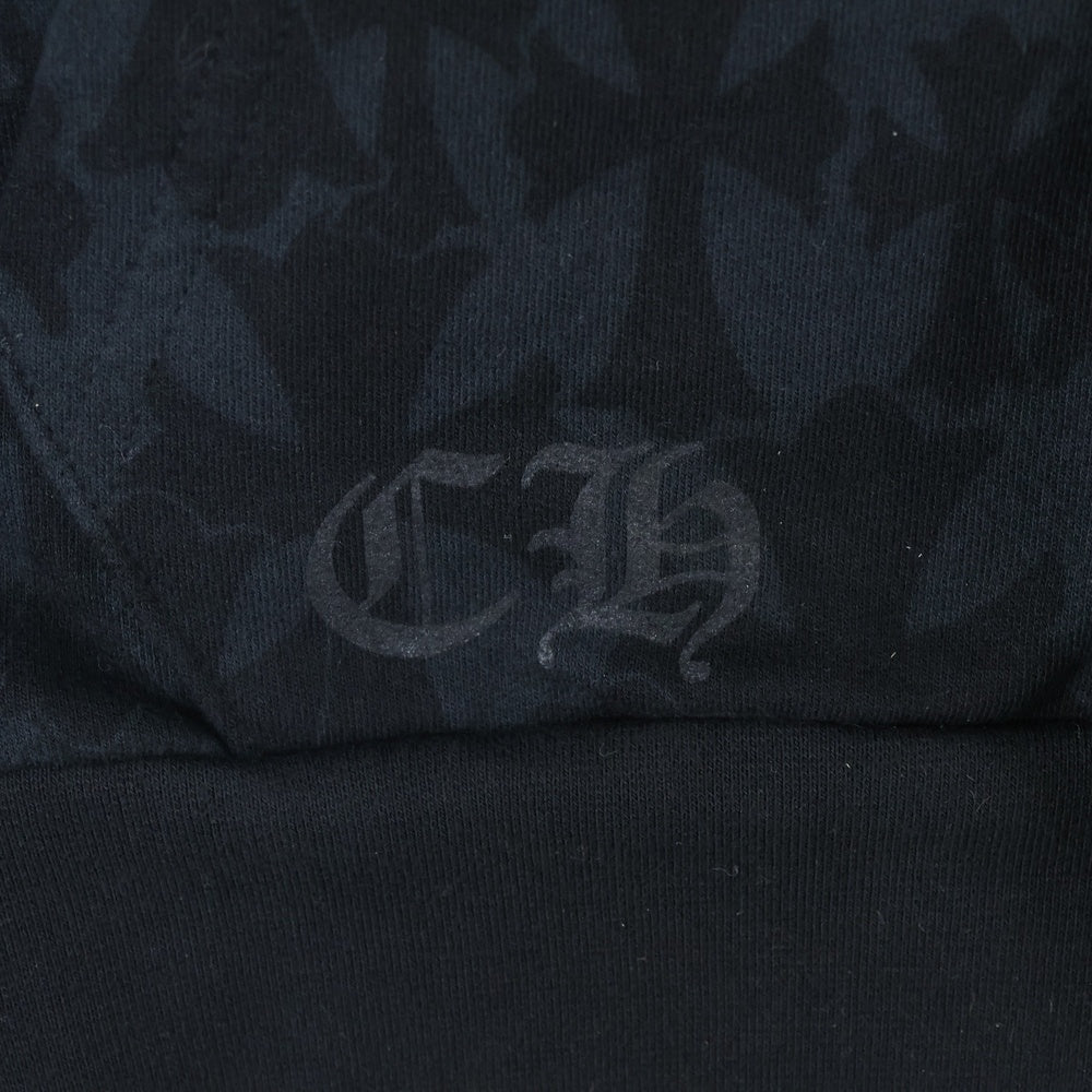 CHROME HEARTS(クロムハーツ) SWTSHRT PLV セメタリークロス総柄プリントプルオーバーパーカー ブラック