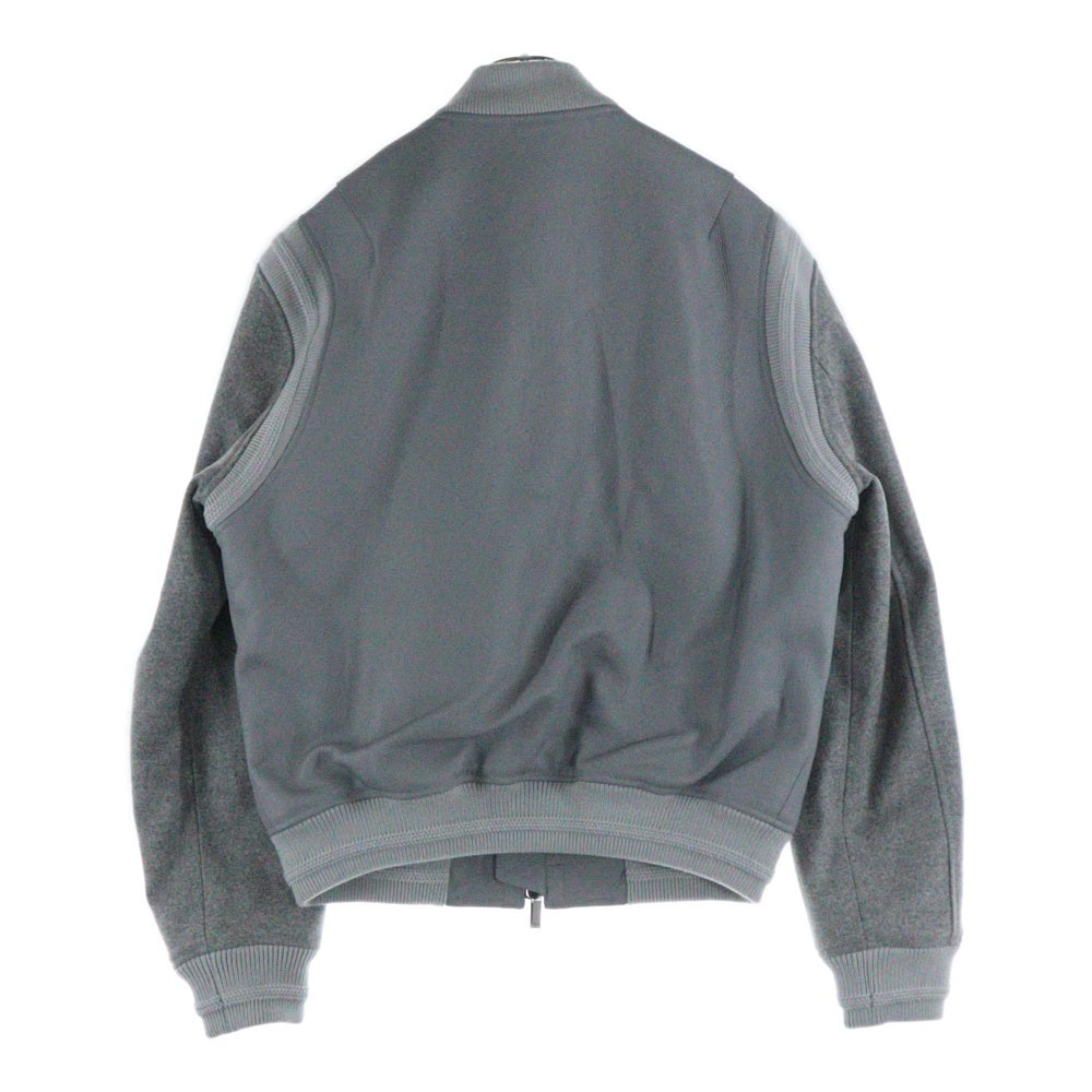 DIOR(ディオール) CD Icon エンボスロゴ ウール切替 ジップアップレザーブルゾン テディジャケット グレー 513L434A0700_C888