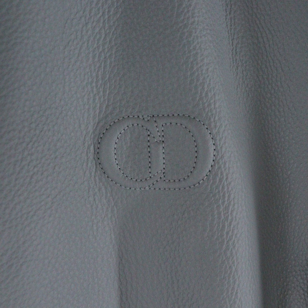 DIOR(ディオール) CD Icon エンボスロゴ ウール切替 ジップアップレザーブルゾン テディジャケット グレー 513L434A0700_C888