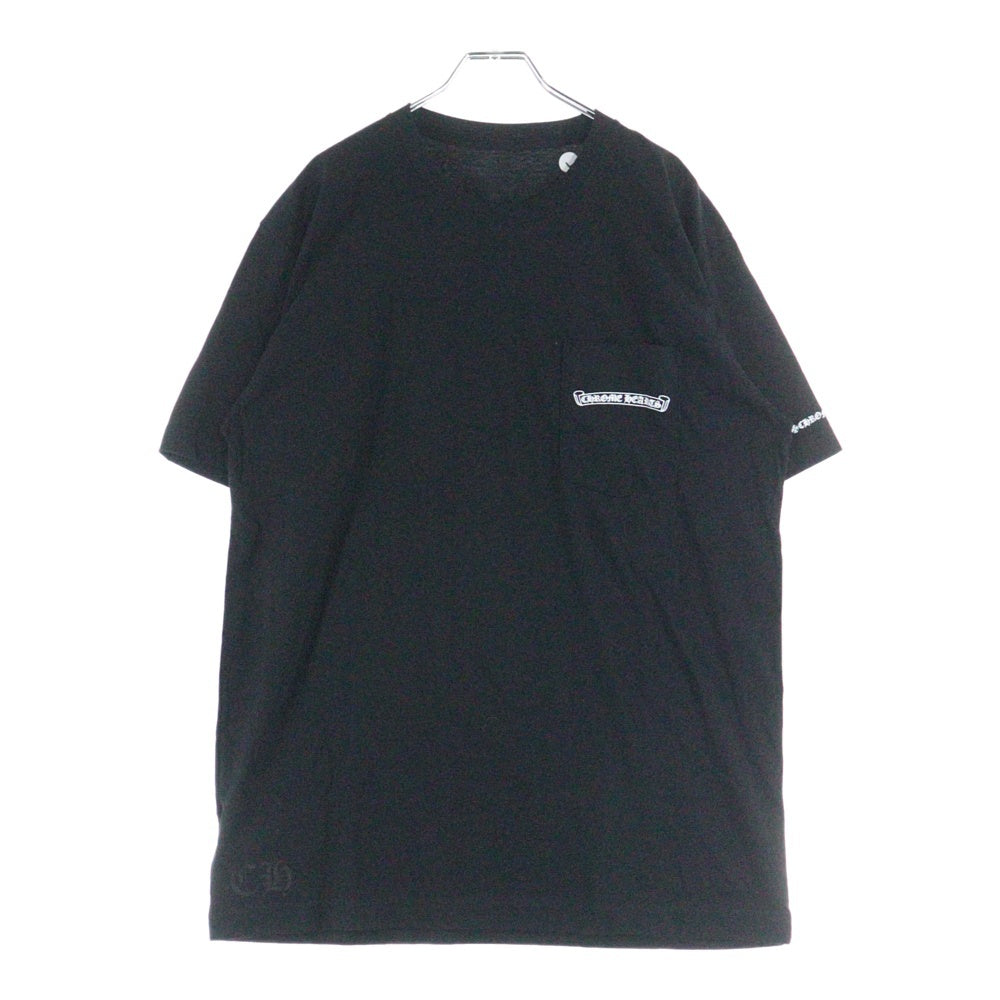CHROME HEARTS(クロムハーツ) CH T-SHIRT スクロールラベルプリント クルーネック ポケット 半袖Tシャツ