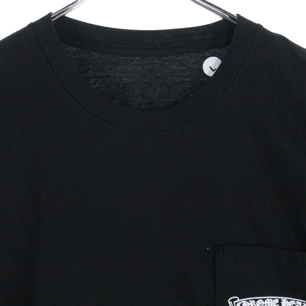 CHROME HEARTS(クロムハーツ) CH T-SHIRT スクロールラベルプリント クルーネック ポケット 半袖Tシャツ