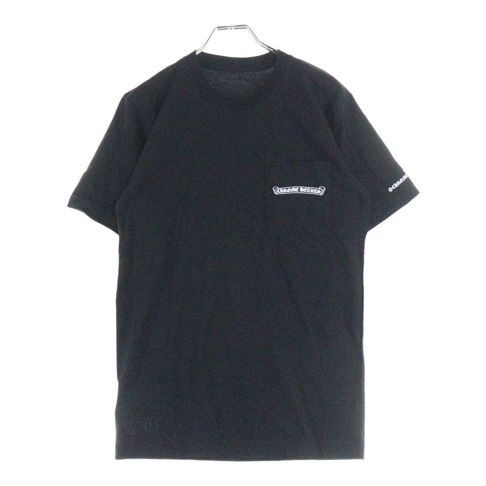 CHROME HEARTS(クロムハーツ) CH T-SHIRT スクロールラベルプリント クルーネック ポケット 半袖Tシャツ
