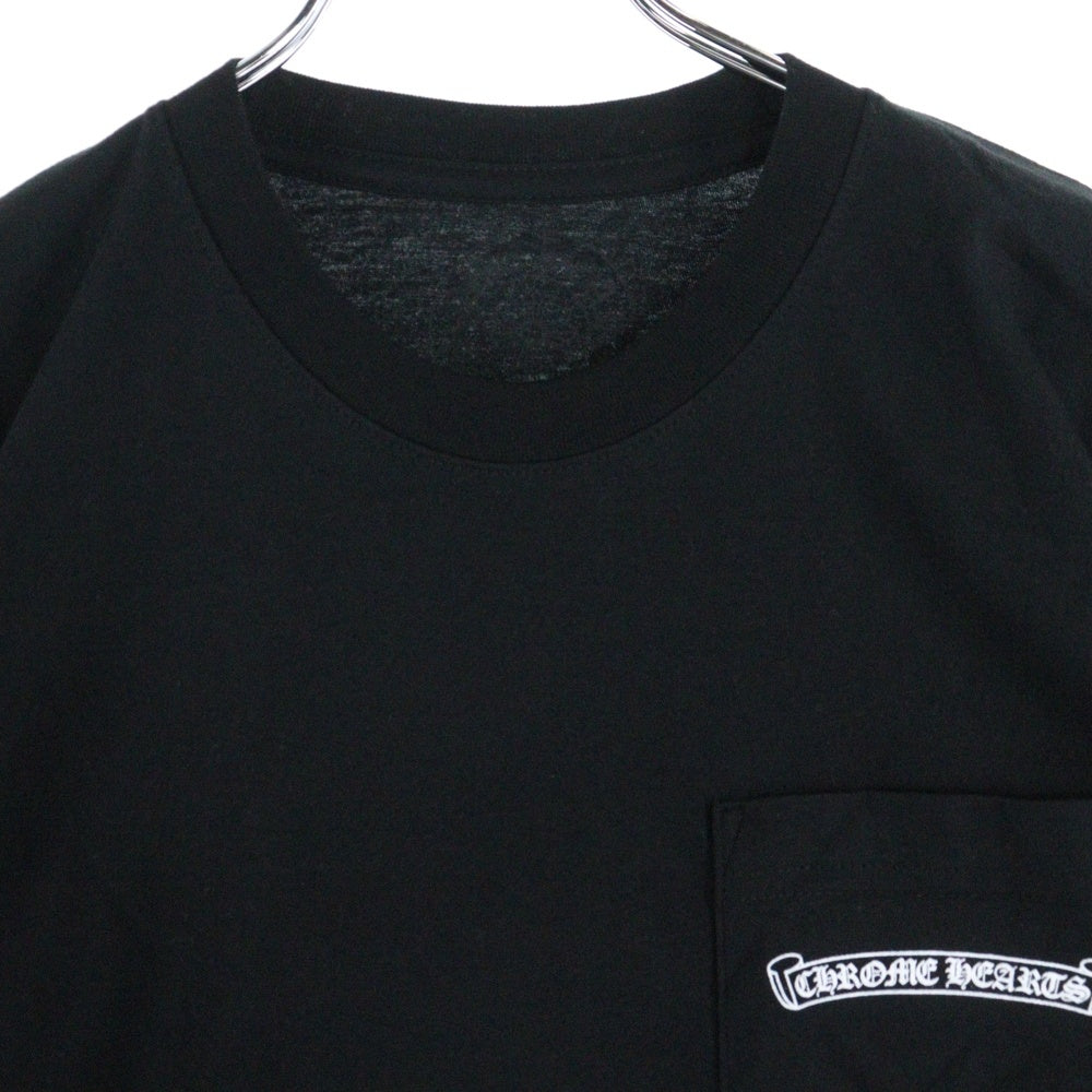 CHROME HEARTS(クロムハーツ) CH T-SHIRT スクロールラベルプリント クルーネック ポケット 半袖Tシャツ