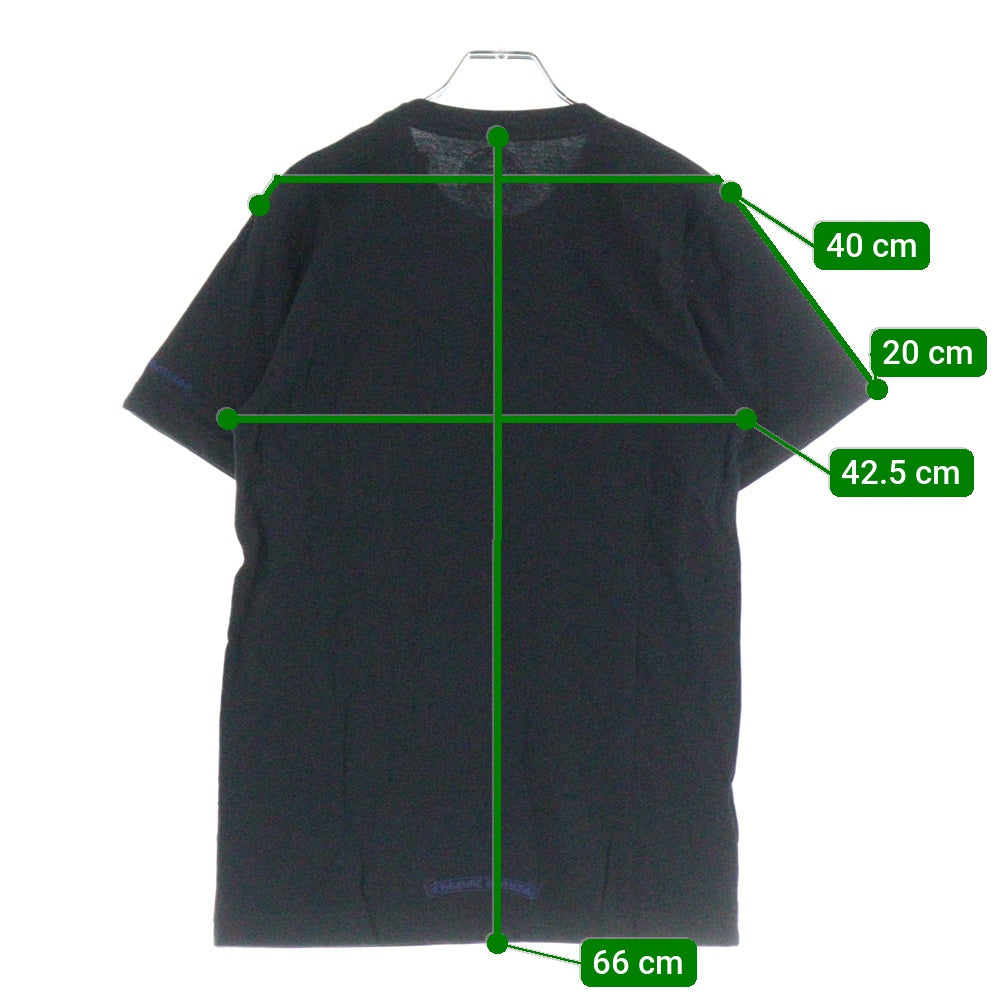 CHROME HEARTS(クロムハーツ) NECK LOGO S/S TEE ネック ロゴプリントTシャツ 半袖カットソー ブラック/ブルー