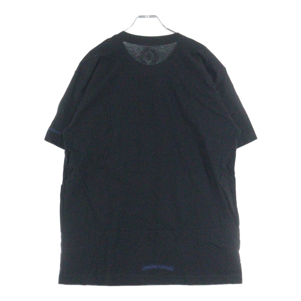 CHROME HEARTS(クロムハーツ) NECK LOGO S/S TEE ネック ロゴプリントTシャツ 半袖カットソー ブラック/ブルー