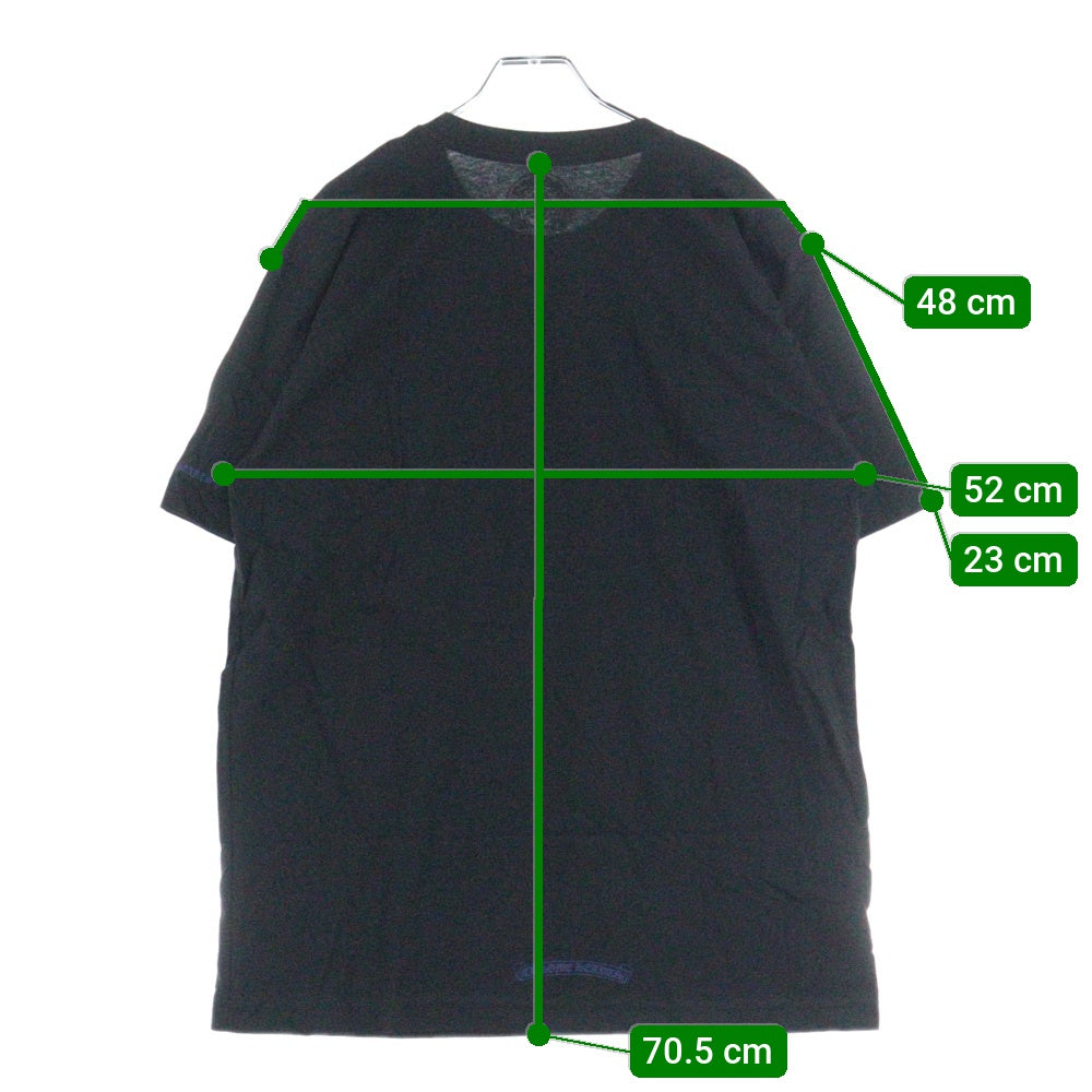 CHROME HEARTS(クロムハーツ) NECK LOGO S/S TEE ネック ロゴプリントTシャツ 半袖カットソー ブラック/ブルー